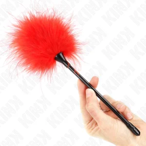 KINK Red Feather Sensory Tickler 27 cm - Elegant Bondage Accessory