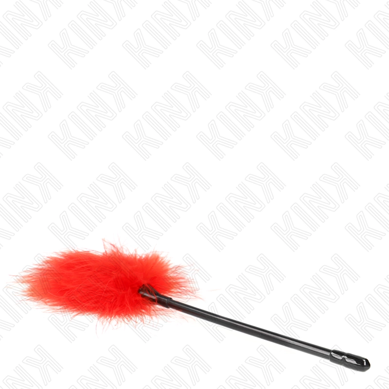 KINK Red Feather Sensory Tickler 27 cm - elegantiškas Bondage aksesuaras