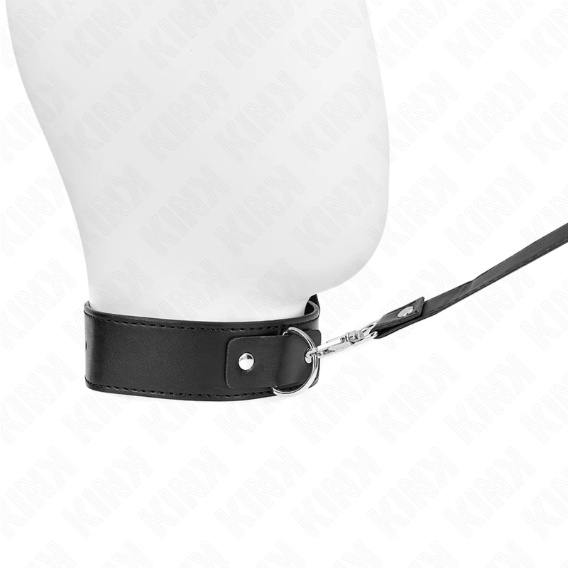 KINK Adjustable Black Collar and Leash Set, 116 cm Strap, 32-50 cm Fit