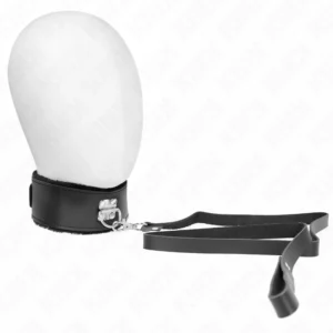 KINK Adjustable Leather Collar & Leash Set Black 116cm | 40-48cm Fit