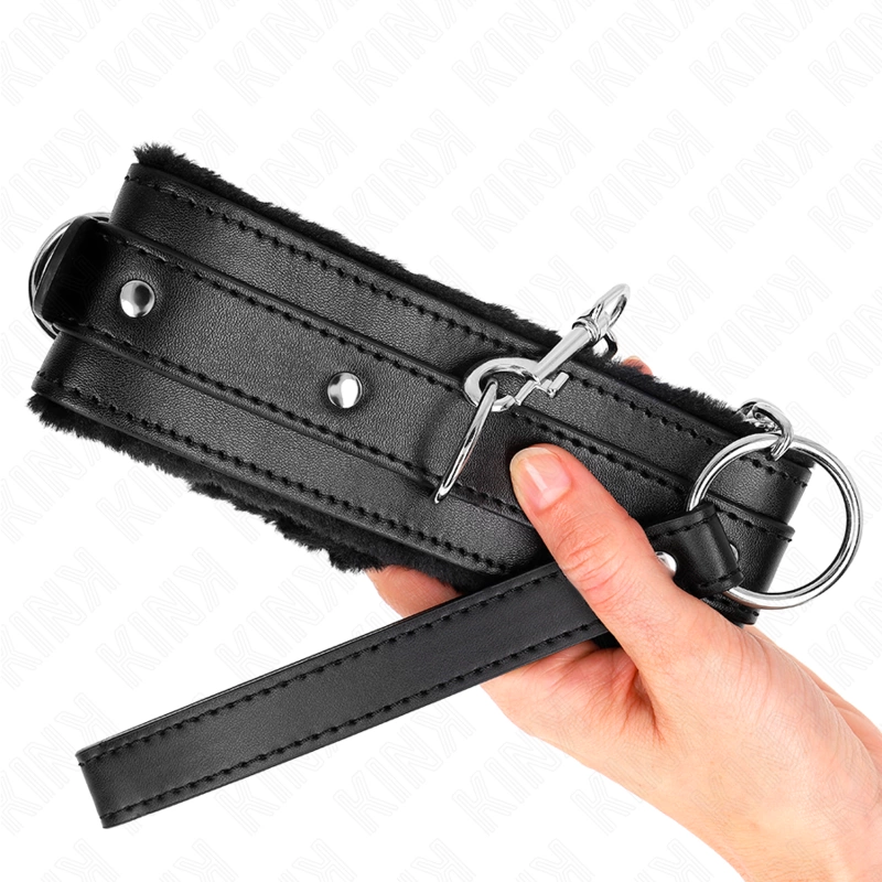 KINK Collar & Leash Set Black 65cm Adjustable 36-42cm High Comfort