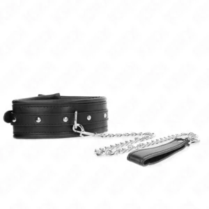 KINK Collar Necklace with Shiny Buckle Strap, Adjustable 65cm, Black