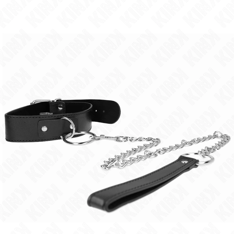 KINK Adjustable Collar with Leash Model 4 Black 36-43 cm