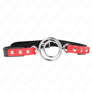 KINK Gag Red 4/4.8 cm - Adjustable Silicone & Metal O-Ring System 38x56cm