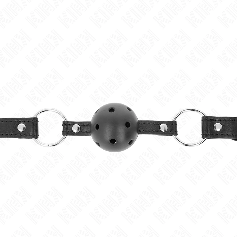 KINK Hollow Hard Black Gag Ball Model 1 - 4.5 cm Anatomical Design