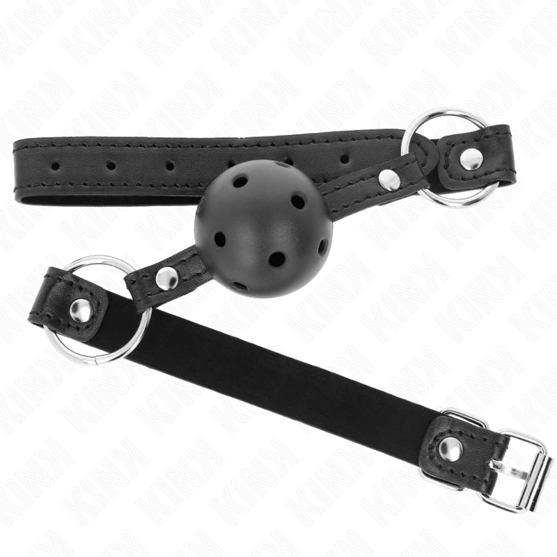 KINK Hollow Hard Black Gag Ball Model 1 - 4.5 cm Anatomical Design