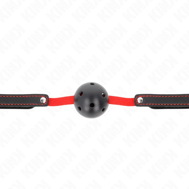 KINK Hollow Hard Mouth Gag 4.5 cm with Adjustable Elastic Strap Black