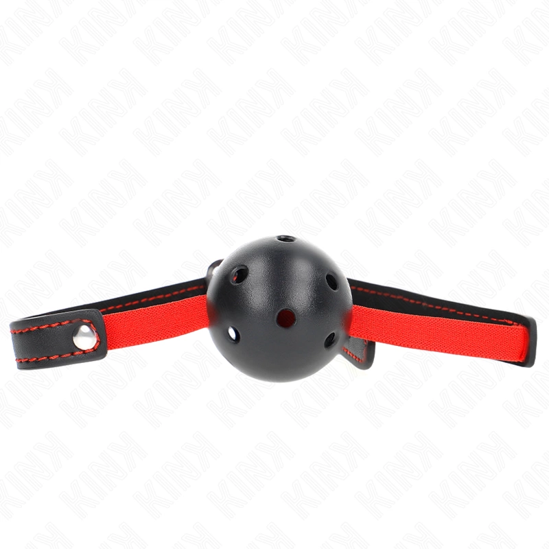 KINK Hollow Hard Mouth Gag 4.5 cm with Adjustable Elastic Strap Black