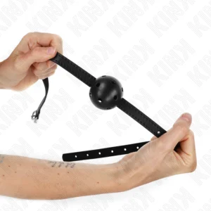 KINK Simplicity Black Ball Gag 4.5 cm - Breathable, Adjustable Strap