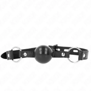KINK Black Ball Gag TPE 4cm – Adjustable Strap, 60cm Total Length