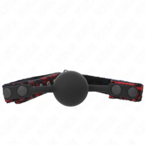 KINK Scandal Silicone Ball Gag 4cm - Adjustable Comfort Model Black 65x2cm