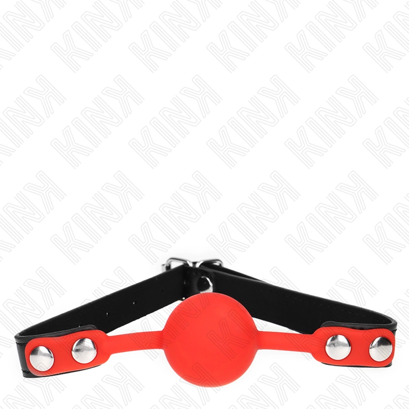 KINK Silicone Ball Gag Red 4 cm - Adjustable Strap 60 x 2 cm