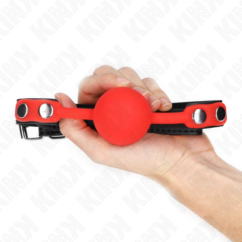 KINK Silicone Ball Gag Red 4 cm - Adjustable Strap 60 x 2 cm