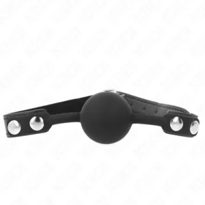 KINK Silicone Ball Gag Model 1 - 4 cm Black Adjustable Strap