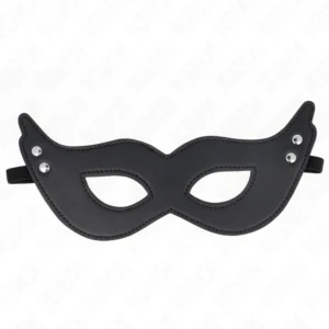 KINK Leatherette Mask with Rivets Model 1 Black 26x8 cm