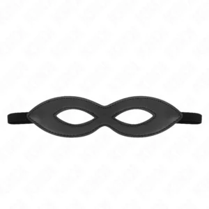 KINK Eye Mask Model 2 with Mini Rivets, Black Vegan Leather, 20.5x5.5 cm