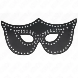 KINK Leatherette Mask Model 2 with Rivets 30x12 cm - Adjustable Black