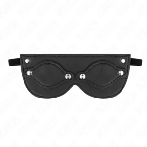 KINK Leatherette Eye Mask with Detachable Covers 22x9cm Adjustable Fit