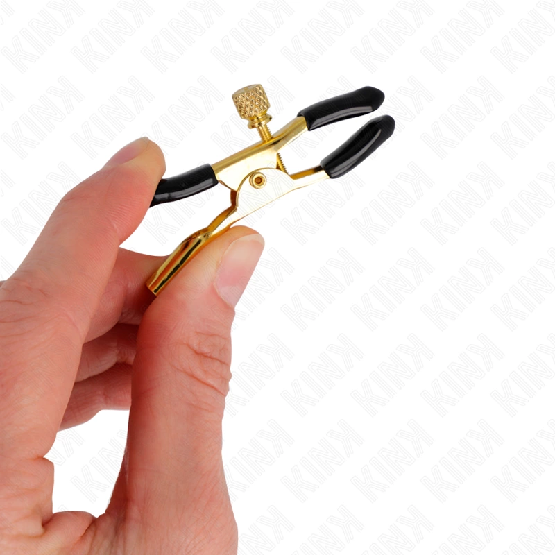 KINK Gold spenelių spaustukai 6 cm - Reguliuojamas metalinis dizainas su grandinėle