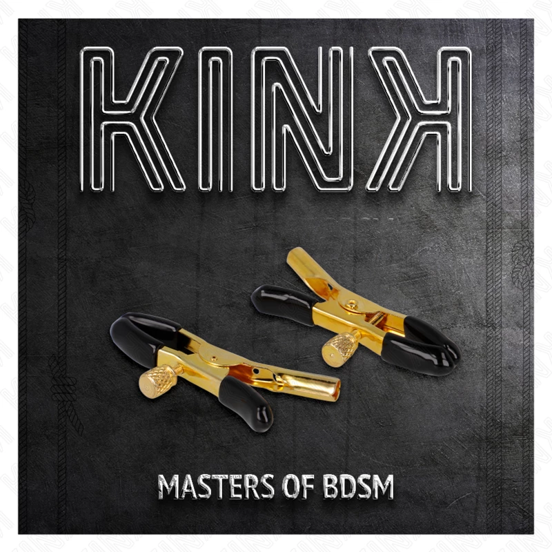 KINK Gold spenelių spaustukai 6 cm - Reguliuojamas metalinis dizainas su grandinėle