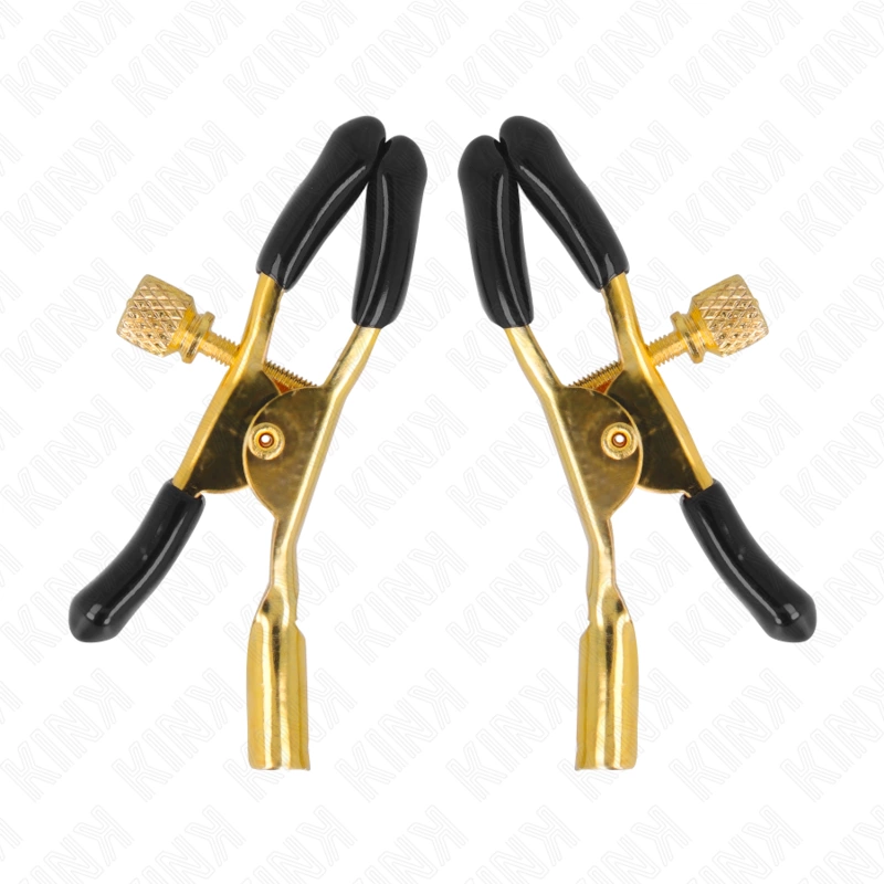 KINK Gold spenelių spaustukai 6 cm - Reguliuojamas metalinis dizainas su grandinėle