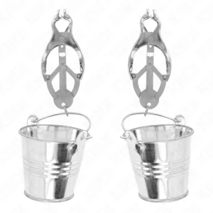 KINK Japanese Clover Silver Nipple Clamps with Adjustable Buckets