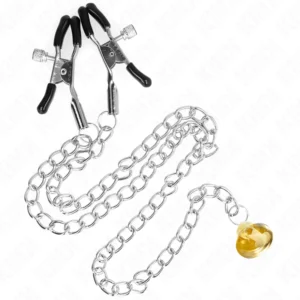 KINK Chain Nipple Clips 30cm with Horn Accent - Adjustable Metal Design