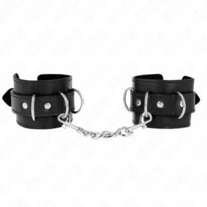 KINK Adjustable 3 D-Ring Wrist Restraints Black 17.5-25cm x 6cm