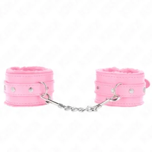 KINK Premium Fur-Lined Adjustable Wrist Restraints Pink 17-29cm