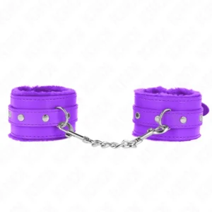 KINK Premium Fur-Lined Adjustable Wrist Restraints Purple 17-29 cm