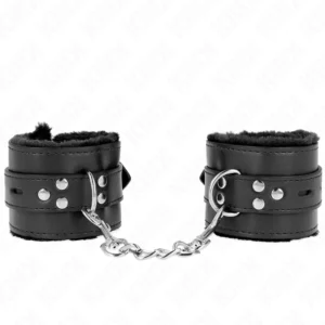 KINK Fur-Lined Adjustable Wrist Restraints Black 17-29 cm - Comfort & Style