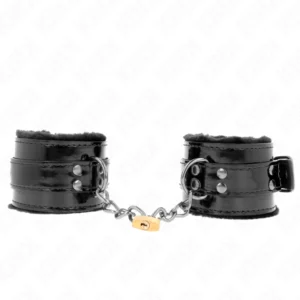 KINK Adjustable Wrist Restraints with Copper Lock 17-29cm Black/Gold