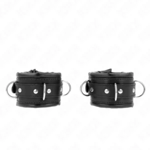 KINK Heavy Wrist Restraints with Black Fur Lining Adjustable 20-30cm