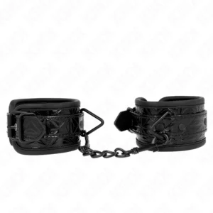 KINK Diamond Pattern Adjustable Wrist Restraints Black 17-26 cm