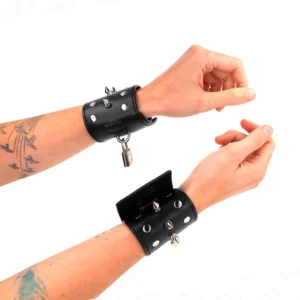 KINK Punk Wrist Restraints with Decorative Studs 25x6cm Black