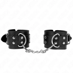 KINK Double Buckle Adjustable Wrist Restraints Black 19-26 cm