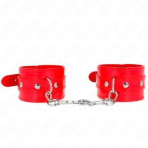KINK Red Adjustable Shiny Hand Cuffs 23-33 cm - Stylish Restraint System