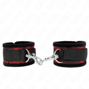 KINK Scandal Wrist Restraints Red-Black - Adjustable Padded Cuffs