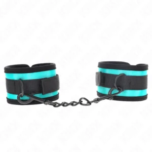 KINK Adjustable Nylon Wrist Restraints Black-Blue 18-32cm x 5cm