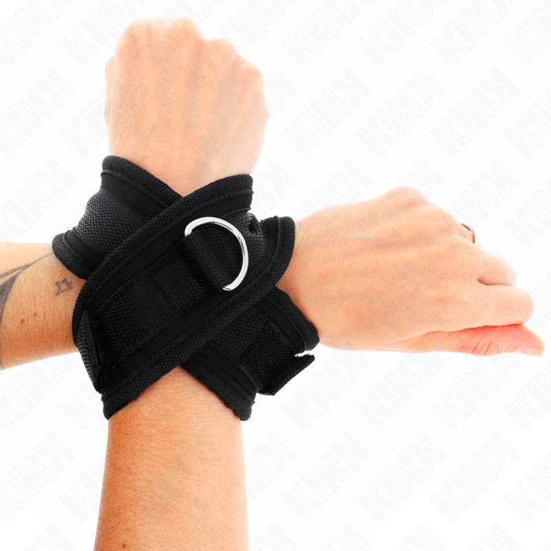 KINK Cross Cuffs Black 34x5,5 cm - Reguliuojama riešo atramos sistema