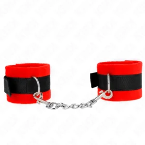 KINK Beginner Fur Wrist Restraints Black-Red 30x7 cm Adjustable Comfort