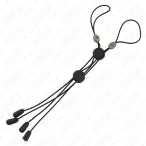 KINK Black Detail Adjustable Nipple Clamps with Elastic Band - Metal, Black Finish