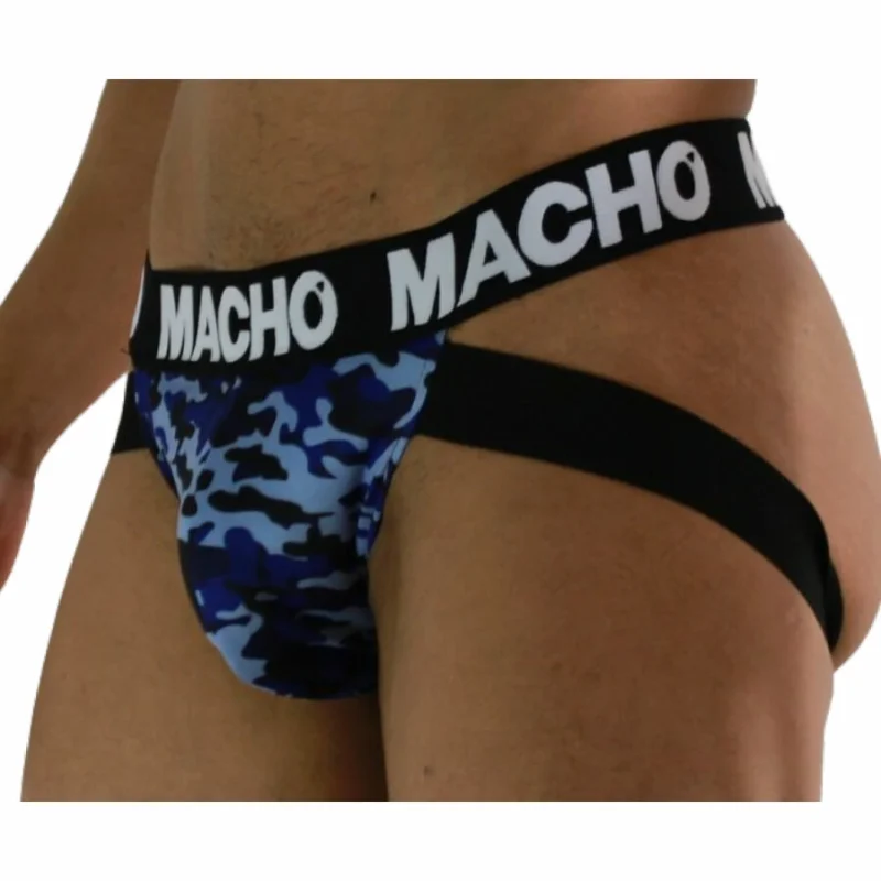 Macho MX28MA Jockstrap Military Blue XL - Anatomical Lycra Underwear