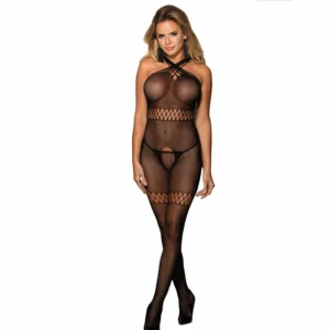 „Sublime“ 951948 „Bodystocking“ juodi tinkliniai dirželiai, vieno dydžio