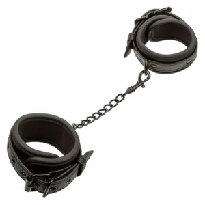 CalExotics Nocturnal Adjustable Wrist Cuffs Black - Double-Stitched Leather