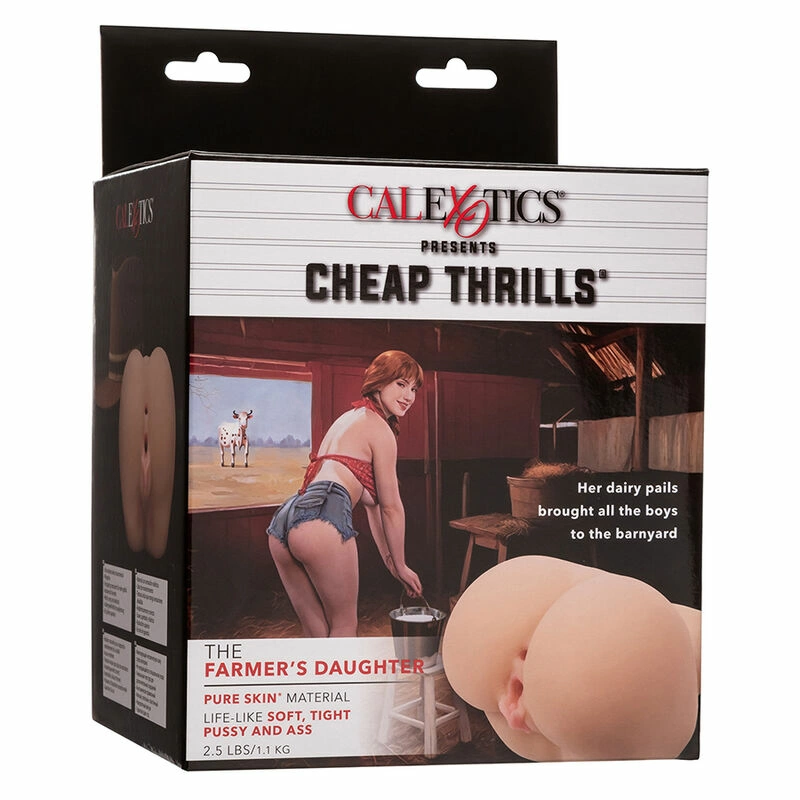 CalExotics The Farmer's Daughter dvigubo įėjimo grynos odos intymus prietaisas, 1,1 kg