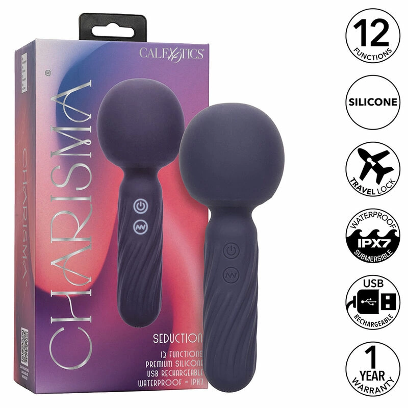 CalExotics Charisma Seduction Massager 12 režimų, atsparus vandeniui, violetinis