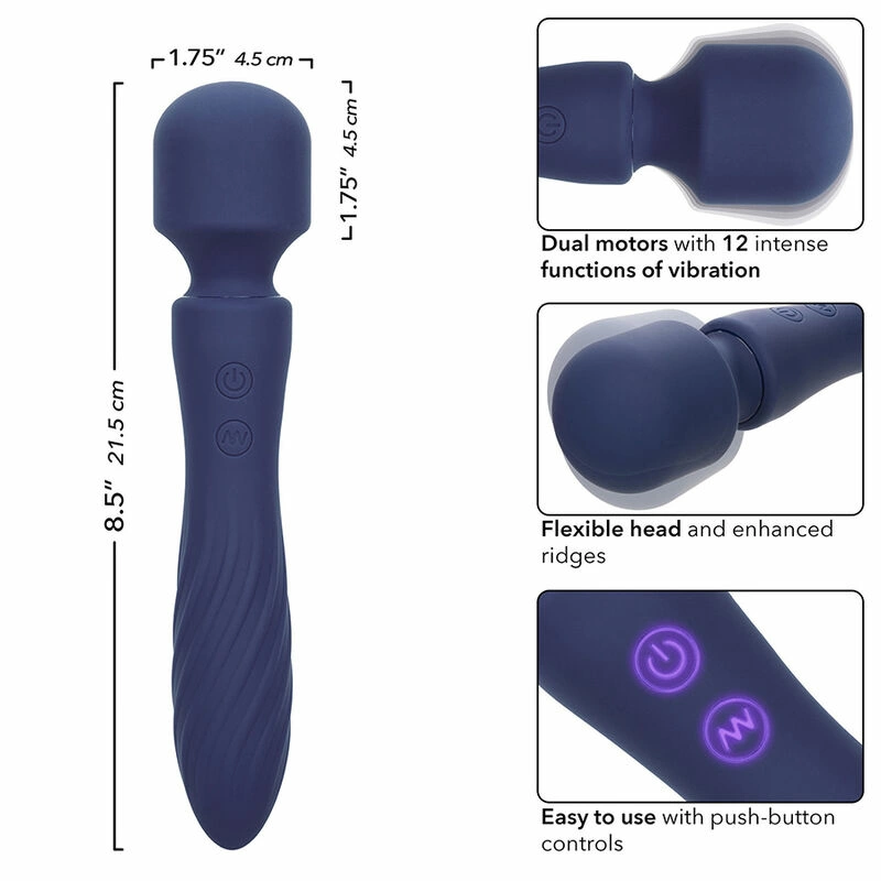 CalExotics Charisma Mystique Dual Motor Massager 21,5cm purpurinis silikonas