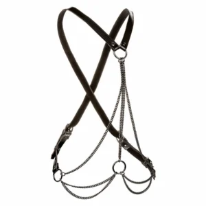 CalExotics Euphoria Multi-Chain Harness Premium Vegan Leather Black