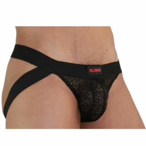 BURN Jock Lingerie Black M - Modern Athletic Mesh Intimate Wear
